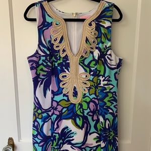 Lilly Pulitzer Janice Knit Shift Dress, Spectrum Blue Catwalk, Size XL